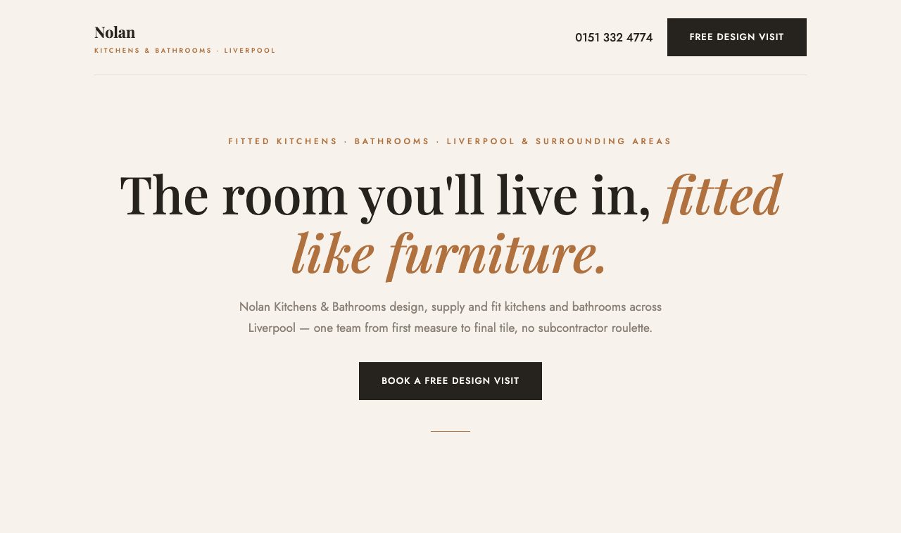 Rebuilt kitchens and bathrooms homepage by Allfront Media