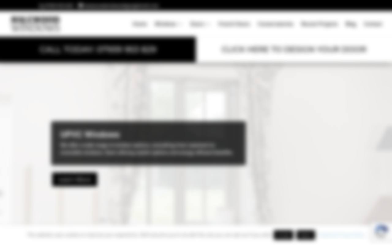 Old windows company website, blurred